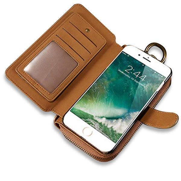 4.7-5.5 Tommer Mobiltelefon Taske Mænd Kvinder Clutch Taske Pu Læder Pung Til Iphone