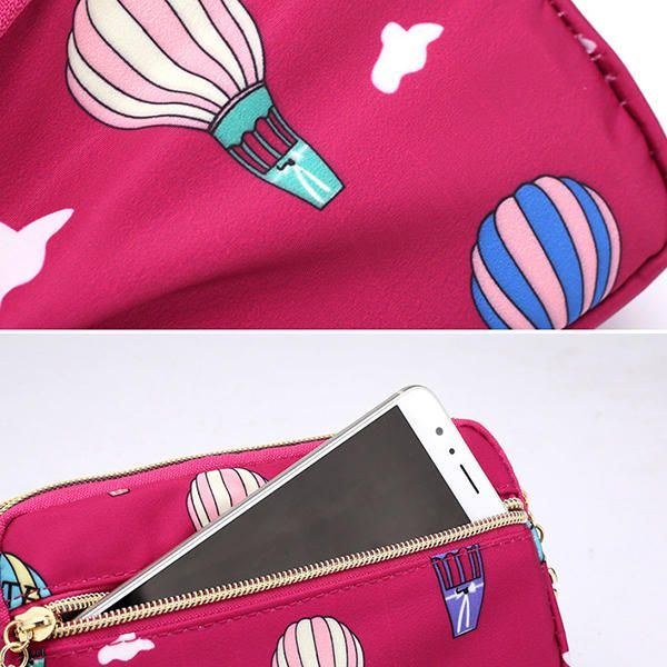 Dame Nylon Galaxy Mønster Clutch Taske Møntpung Telefonpung