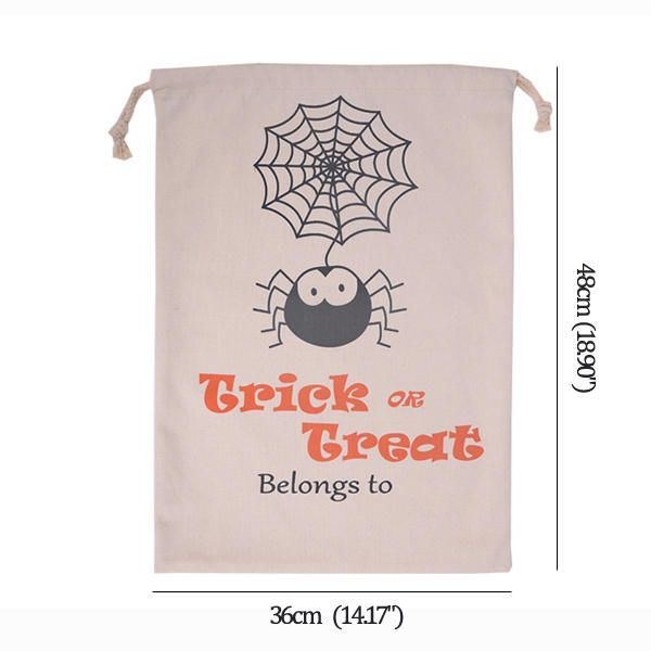 Halloween-taske Til Kvinder Canvas Party Halloween-sække Snøre-snøre Candy Gifts Bag