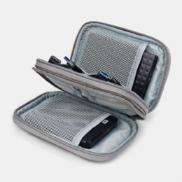 Herre Oxford Stor Kapacitet Vandtæt 2.5 Tommer Mobil Harddisk Beskyttelsesetui Bærbar Dobbelt Opbevaringstaske Power Bank Taske Clutch Tasker
