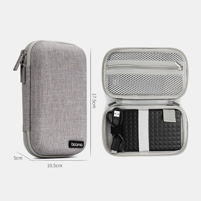 Herre Oxford Stor Kapacitet Vandtæt 2.5 Tommer Mobil Harddisk Beskyttelsesetui Bærbar Dobbelt Opbevaringstaske Power Bank Taske Clutch Tasker