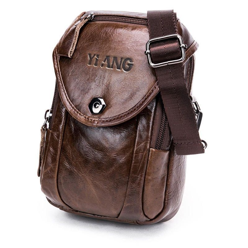 Multifunktion Lille Modetaljetaske Til Mænd Læderbælte Telefontaske Enkelt Skuldertaske Crossbody Taske