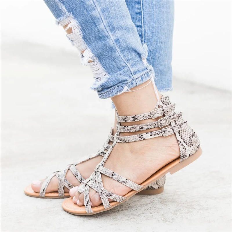 Dame Bohemian Folkways Open Toe Spænde Sommer Strand Casual Flade Sandaler