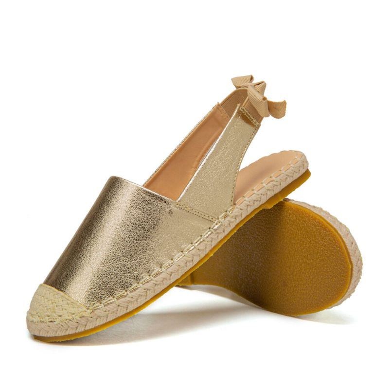 Dame Casual Lukket Tå Metallic Komfortable Espadrilles Flade Sandaler