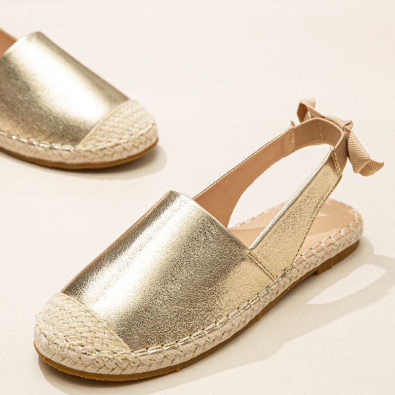 Dame Casual Lukket Tå Metallic Komfortable Espadrilles Flade Sandaler