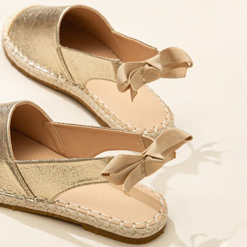 Dame Casual Lukket Tå Metallic Komfortable Espadrilles Flade Sandaler