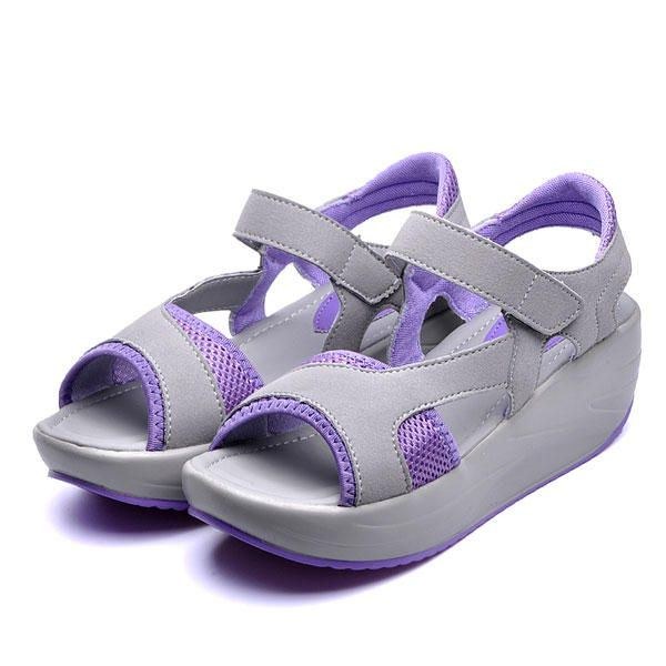 Dame Casual Wedge Sandaler Åndbar Rocker Sole Sko