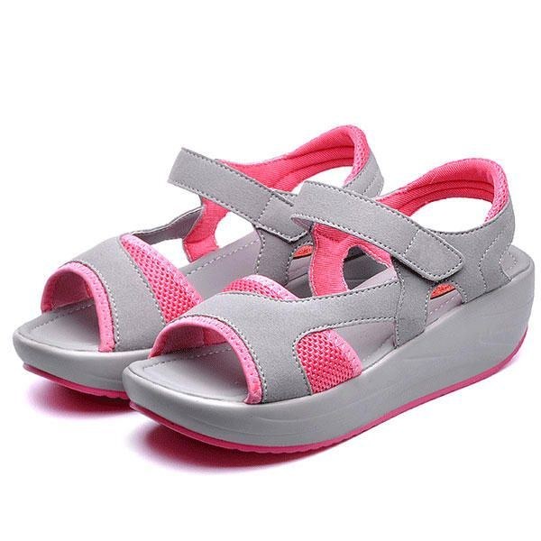 Dame Casual Wedge Sandaler Åndbar Rocker Sole Sko
