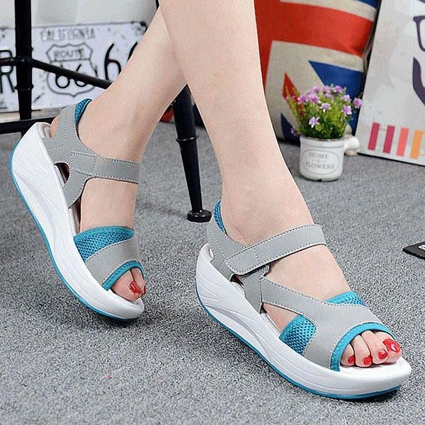 Dame Casual Wedge Sandaler Åndbar Rocker Sole Sko