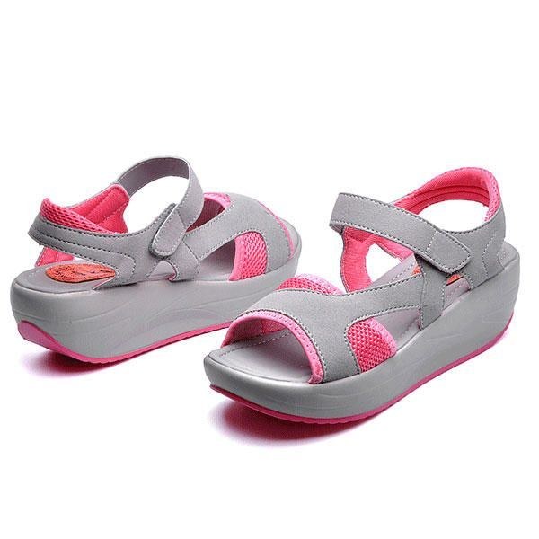 Dame Casual Wedge Sandaler Åndbar Rocker Sole Sko