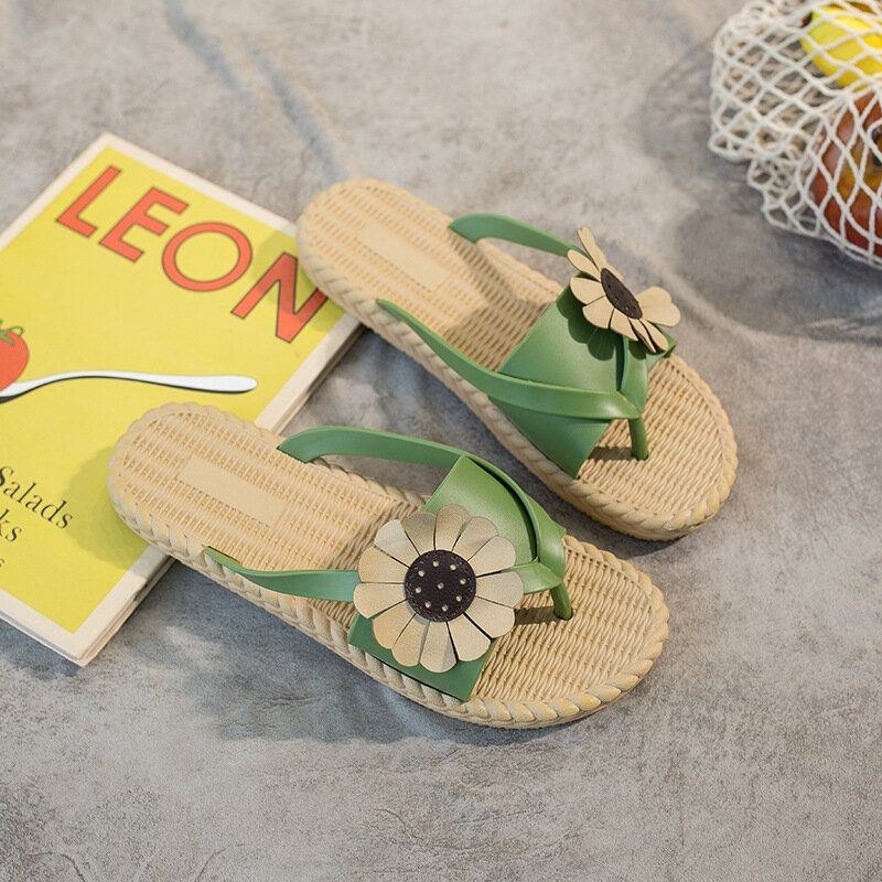Dame Clip Toe Sunflower Beach Massage Soles Slidesandaler