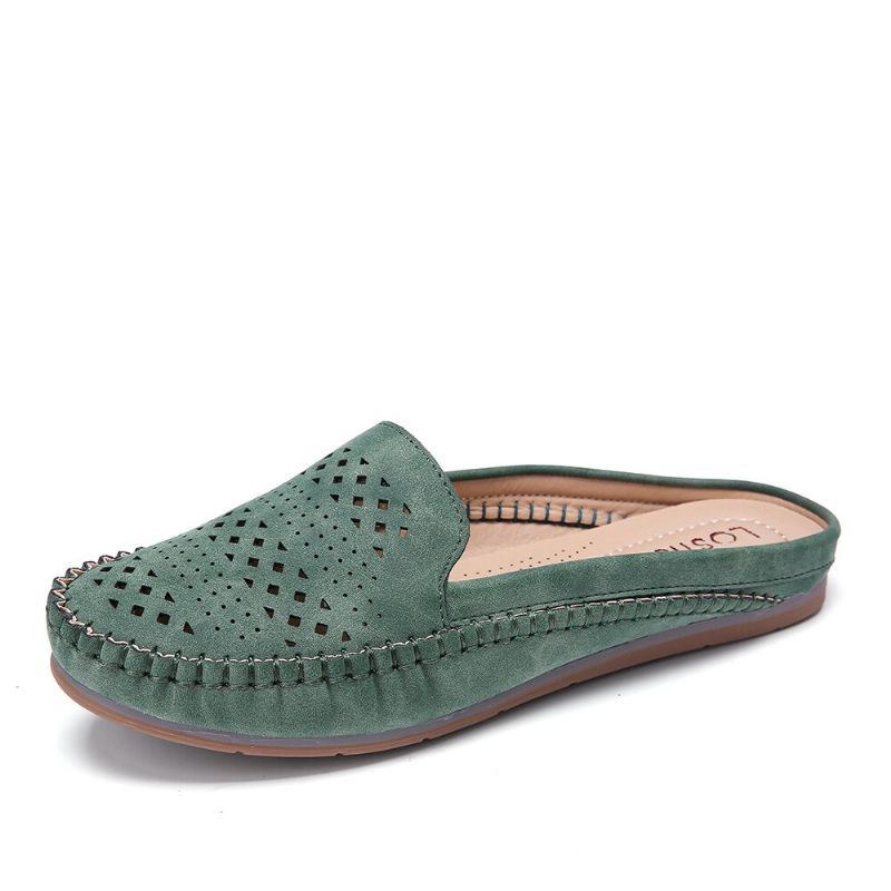Dame Hollow Out Åndbar Casual Comfy Backless Flats Sandaler