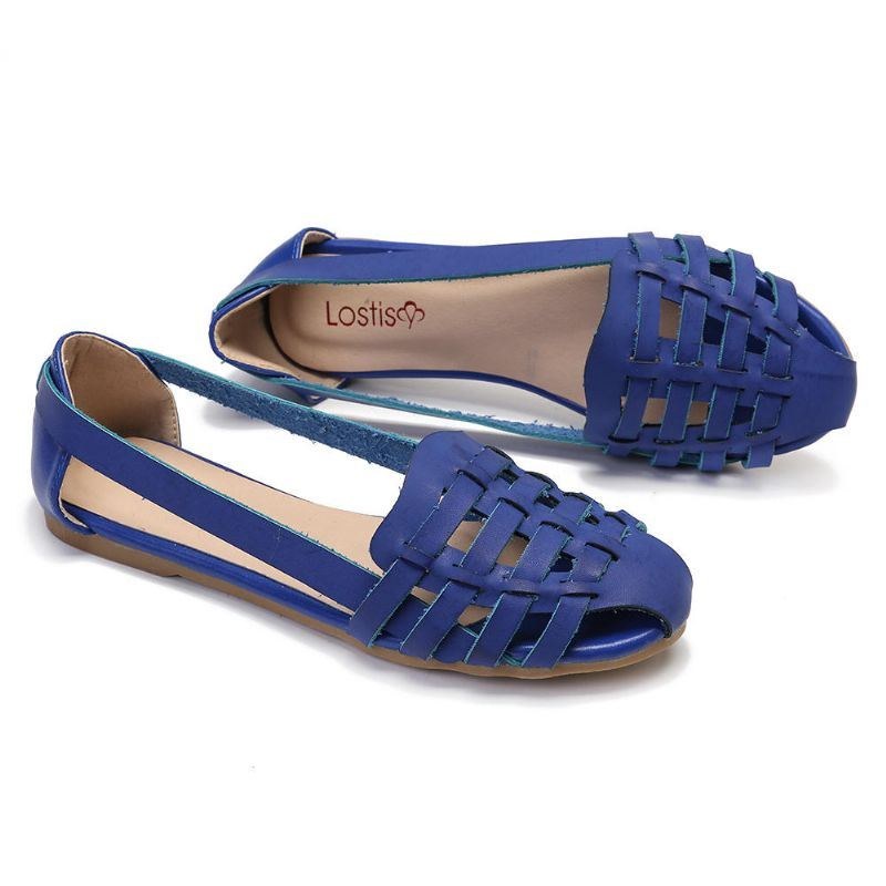 Dame Hult Mønster Lukket Tå Slip-on Sandaler