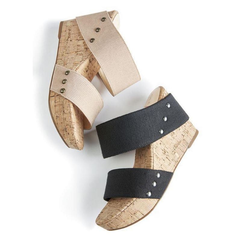 Dame Med Mellemhæl Peep Toe Casual Wedge Sandaler