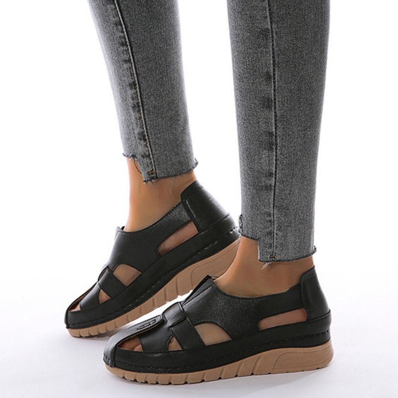 Dame Retro Lukket Tå Skridsikker Letvægts Slip On Fisherman Sandaler