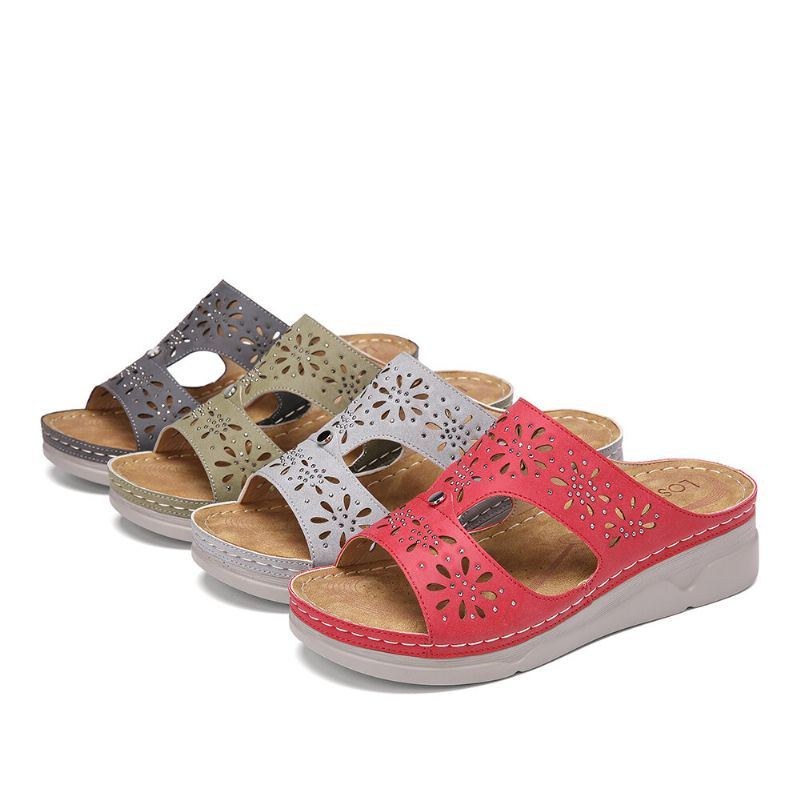 Dame Rhinestone Hul T-rem Behagelige Casual Sandaler