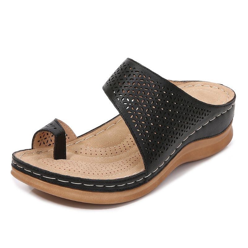 Dame Stor Størrelse Toe Ring Hollow Out Beach Slide Sandaler