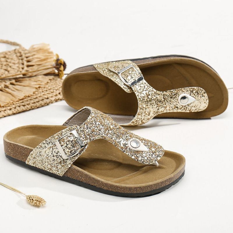 Dame Store Størrelser Behagelig Blødt Ruskind Clip Toe Slip On Sandaler