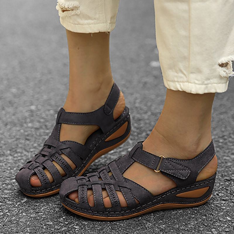 Dame Udskæring Krogløkke Åndbar Casual Wedge Sandaler