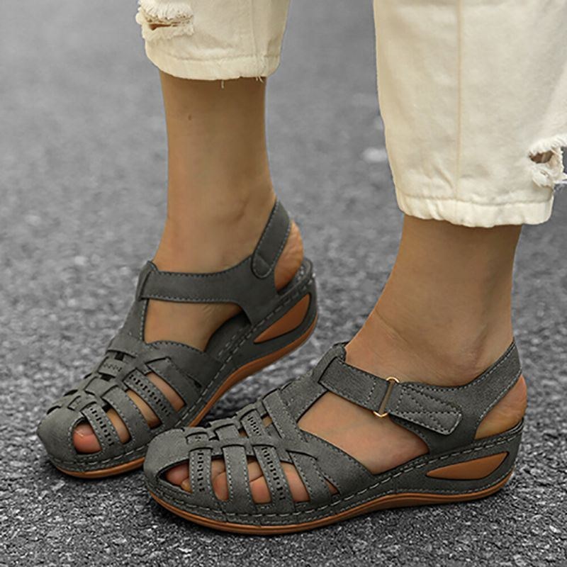Dame Udskæring Krogløkke Åndbar Casual Wedge Sandaler