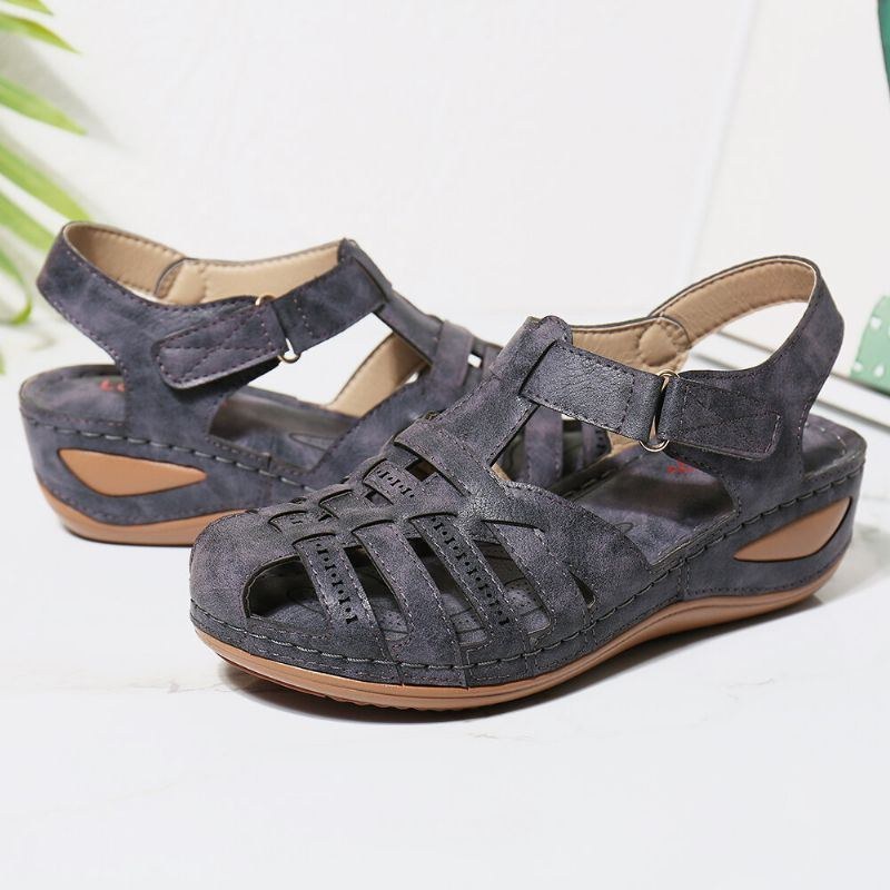 Dame Udskæring Krogløkke Åndbar Casual Wedge Sandaler
