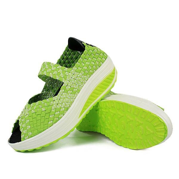 Damestrikkede Elastiske Rockersål Åndbare Sandaler