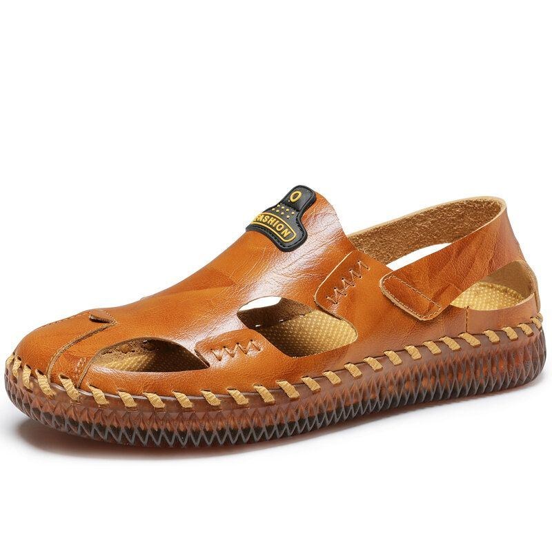 Herre Håndstrimning Lukket Tå Skridsikker Blød Sål Casual Sandaler