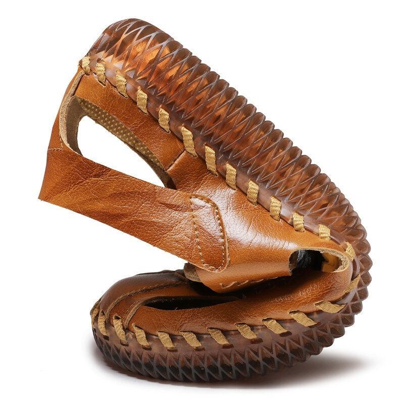 Herre Håndstrimning Lukket Tå Skridsikker Blød Sål Casual Sandaler