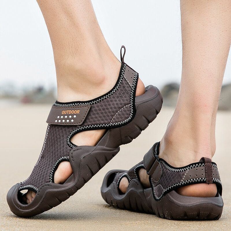Herre Mesh Åndbar Lukket Tå Skridsikker Komfortable Casual Outdoor Sandaler