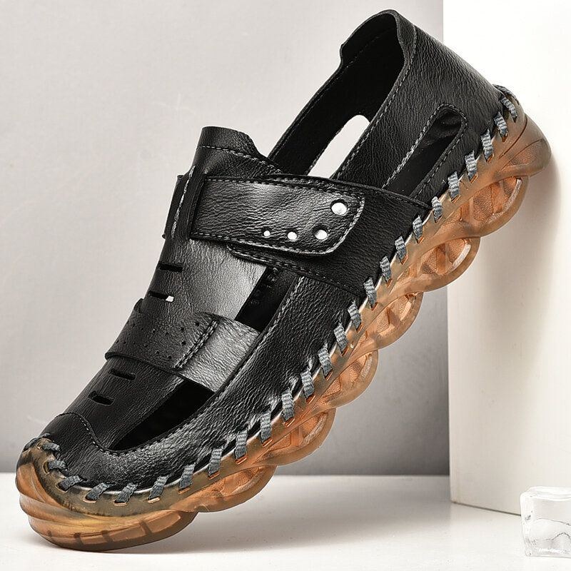 Herre Microfiber Åndbar Skridsikker Lukket Tå Casual Udendørs Sandaler