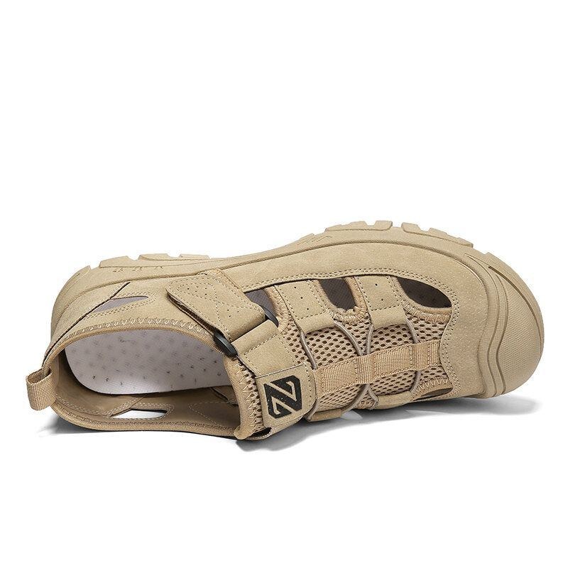 Herre Microfiber Mesh Åndbar Skridsikker Blød Bund Behagelige Udendørs Afslappede Sandaler