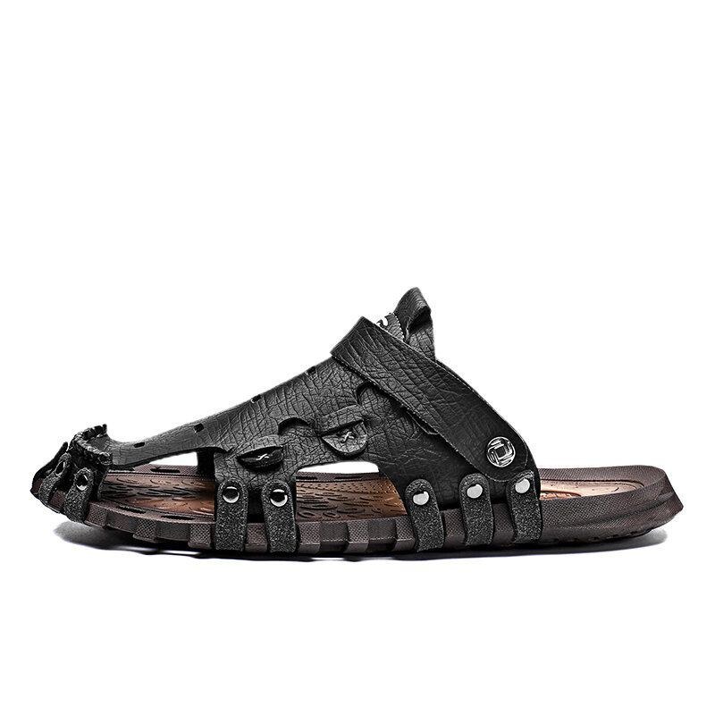Herre Pu Sandaler To-vejs Åndbar Lukket Tå Casual Vintage Hjemmesko