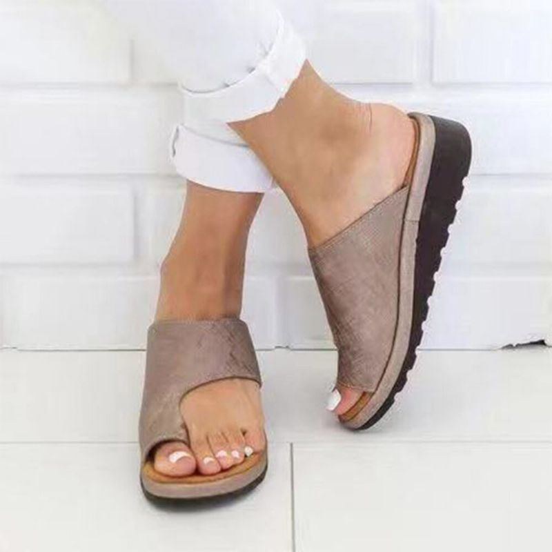 Kvinders Store Størrelse Casual Bløde Flade Sandaler Med Klips