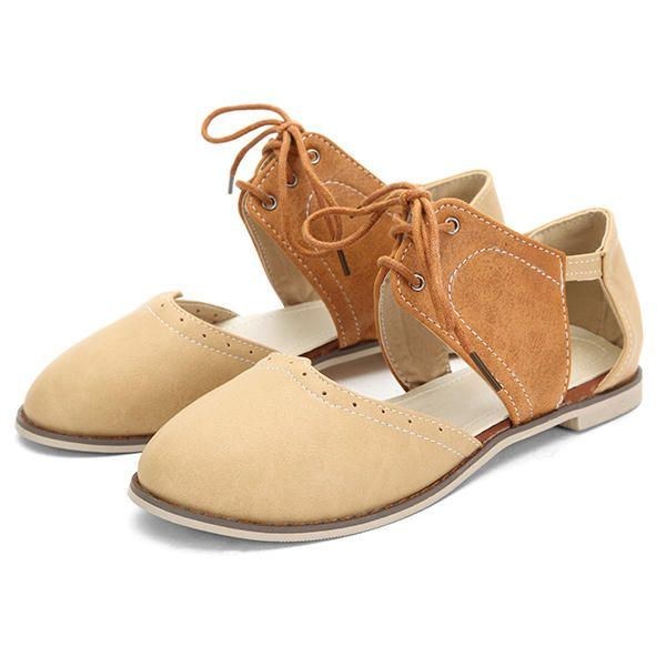 Kvinders Store Størrelser Damer Farvematch Strandsandaler Snøreflade Flade Sandaler