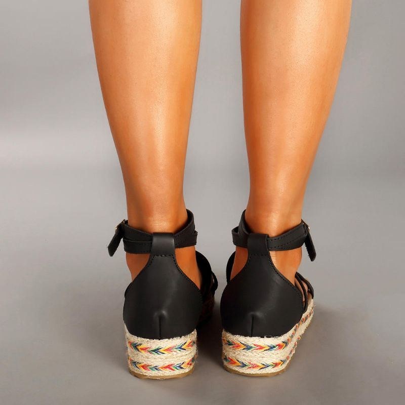 Roman Gladiator Sandaler Sommer Wedges Platform Damesko