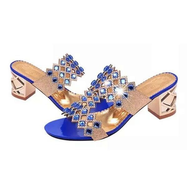 Sommer Kvinder Strandsandaler Chikke Rhinestone Sandaler Platform Sandaler