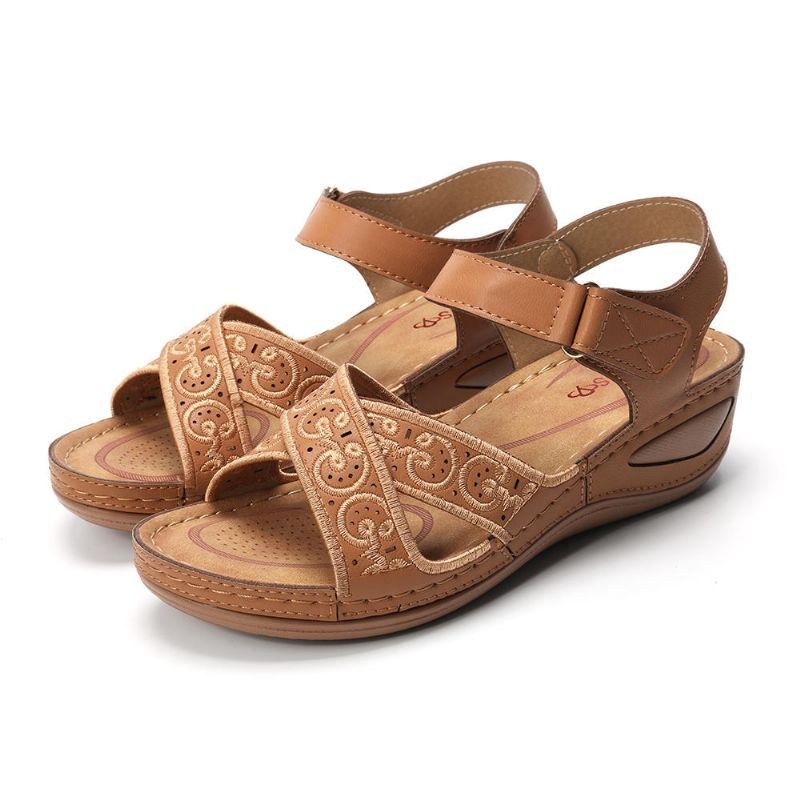 Stor Størrelse Dame Comfy Hollow Out Krogløkke Sandaler