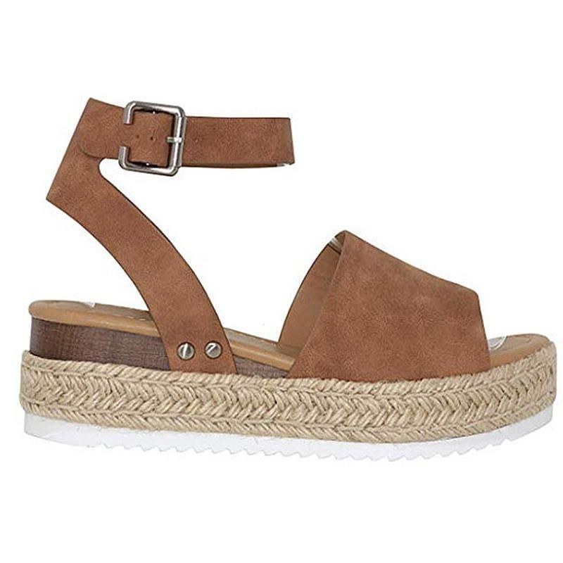 Stor Størrelse Kvinder Casual Justerbar Spænde Platform Sandaler