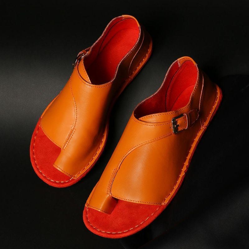 Stor Størrelse Splejsning Pure Color Flade Sandaler Til Kvinder