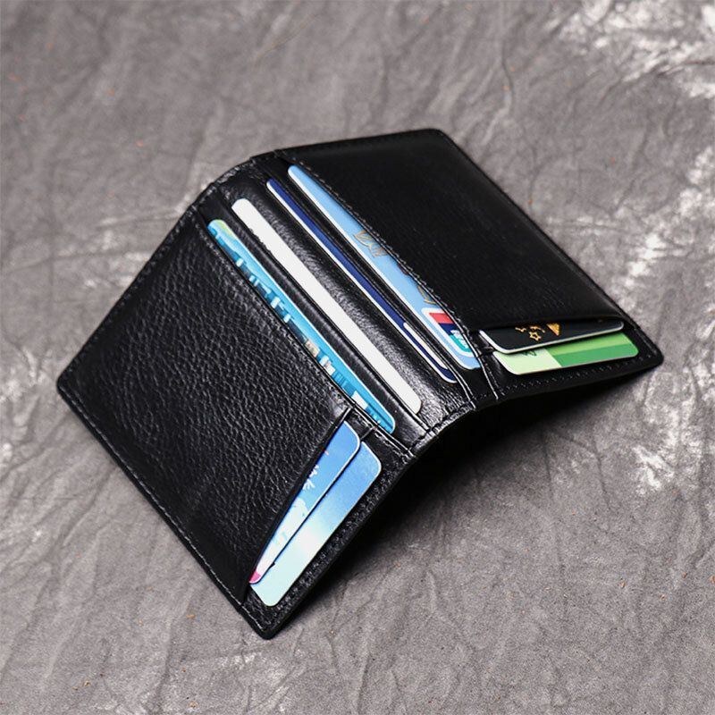 Ægte Læder Koskind Multi-slot Card Case Licens Lomme Kortholder Pung