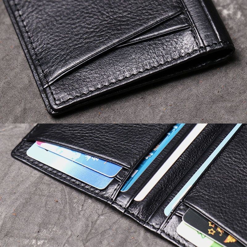 Ægte Læder Koskind Multi-slot Card Case Licens Lomme Kortholder Pung