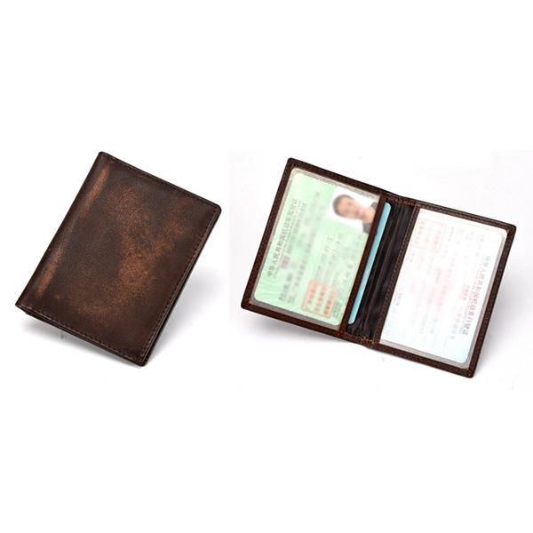Ægte Læder Til Mænd Med 7 Kortslot Vintage Taske Til Kort Tegnebog