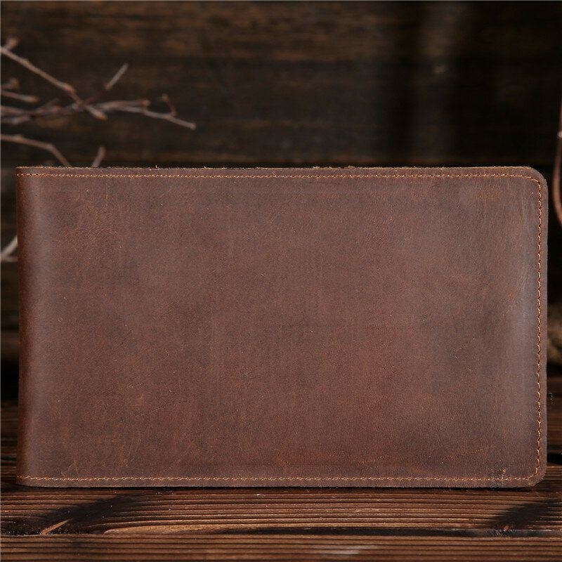 Ægte Læder Til Mænd Retro Business Solid Tynd Multi-slot Card Case Kortholder Pung