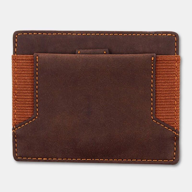 Ægte Læder Vintage Ultratynd Magic Card Holder Tegnebog