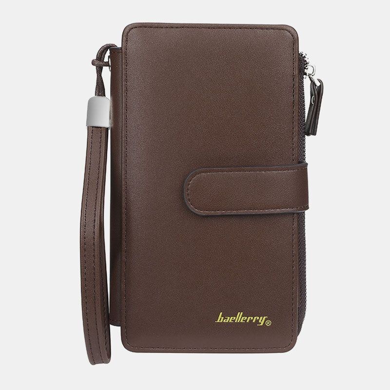 Baellerry Mænd Kunstlæder Lang Pung Telefontaske Kortholder Clutches Taske Til Business
