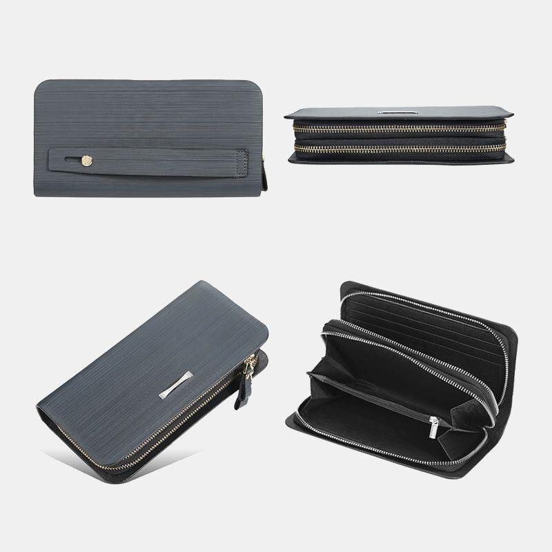 Baellerry Men Pu Læder Stor Kapacitet Multi-card Slot Bærehåndtag Casual Clutch Taske Kortholder Pung