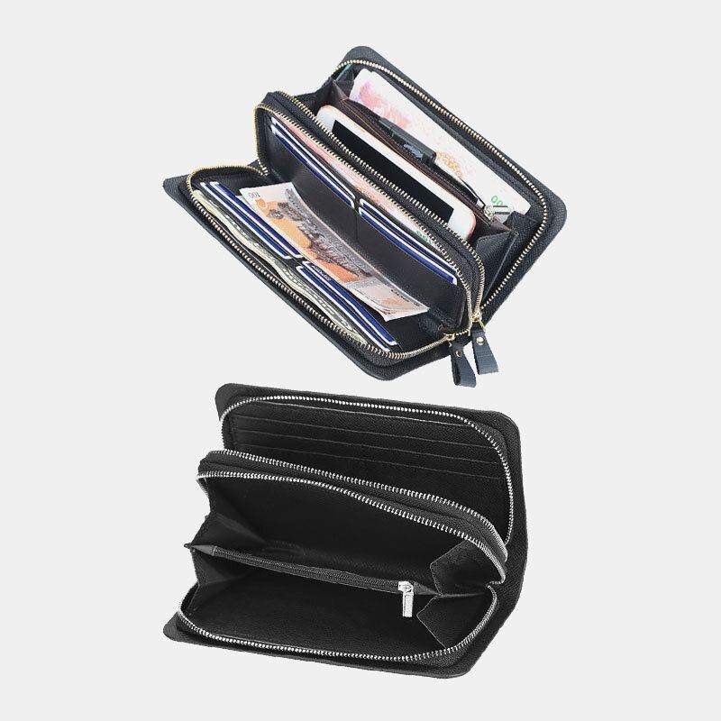 Baellerry Men Pu Læder Stor Kapacitet Multi-card Slot Bærehåndtag Casual Clutch Taske Kortholder Pung