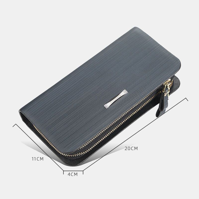 Baellerry Men Pu Læder Stor Kapacitet Multi-card Slot Bærehåndtag Casual Clutch Taske Kortholder Pung