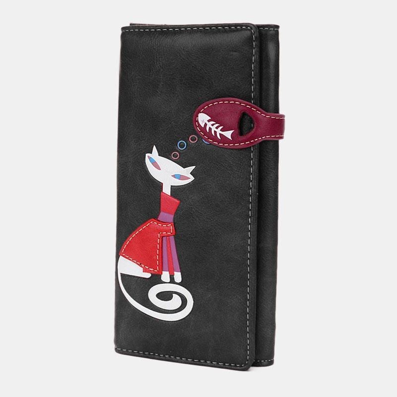 Dame Crossbody Taske Kattemønster Håndtaske Tegnebog