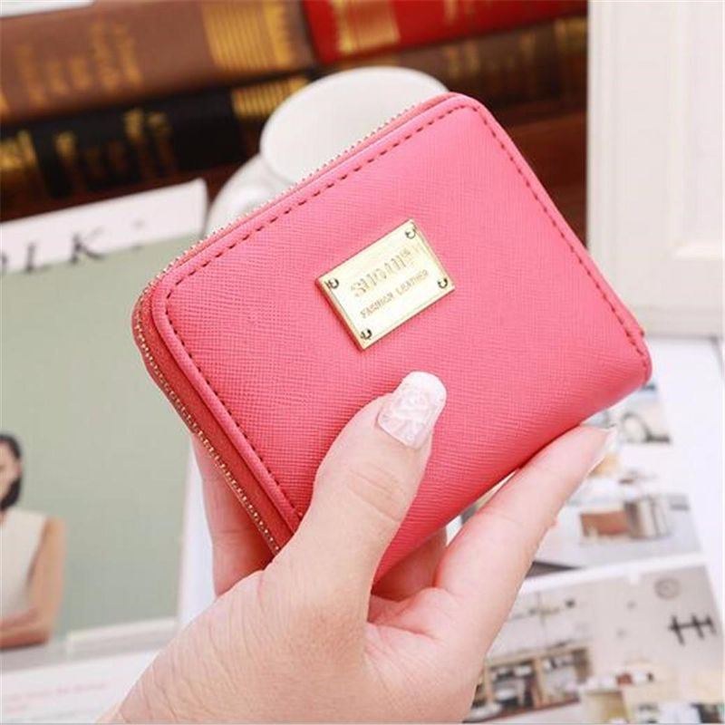 Dame Mini Kort Pung Kortholder Læder Mønttaske Pengepung Håndtaske Clutch
